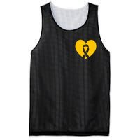 Childhood Cancer Awareness Heart Ribbon Pocket Mesh Reversible Basketball Jersey Tank