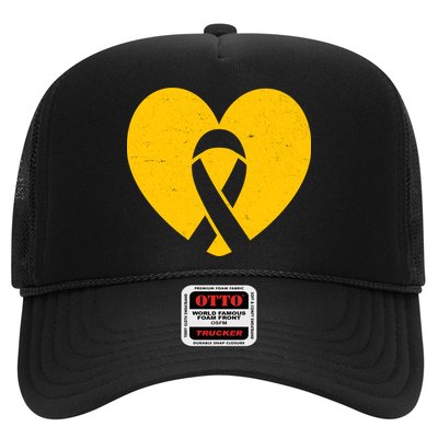 Childhood Cancer Awareness Heart Ribbon Pocket Trucker Hat