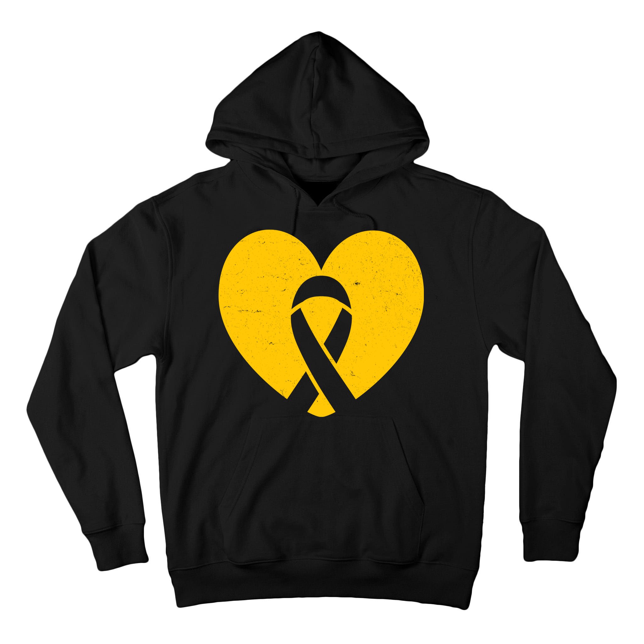 Childhood Cancer Awareness Heart Ribbon Pocket Tall Hoodie