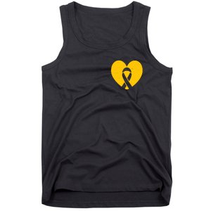 Childhood Cancer Awareness Heart Ribbon Pocket Tank Top