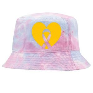 Childhood Cancer Awareness Heart Ribbon Pocket Tie-Dyed Bucket Hat