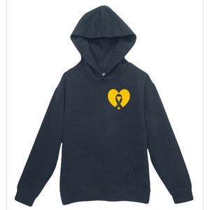 Childhood Cancer Awareness Heart Ribbon Pocket Urban Pullover Hoodie