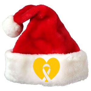 Childhood Cancer Awareness Heart Ribbon Pocket Premium Christmas Santa Hat