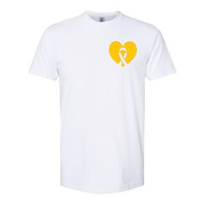 Childhood Cancer Awareness Heart Ribbon Pocket Softstyle CVC T-Shirt