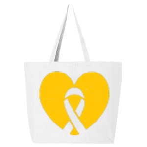 Childhood Cancer Awareness Heart Ribbon Pocket 25L Jumbo Tote