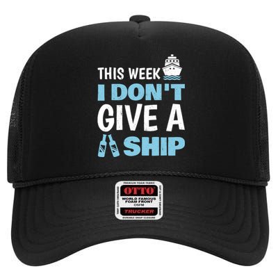 Cool Cruise Art Wo Cruise Vacation Cruise Ship Couple High Crown Mesh Back Trucker Hat