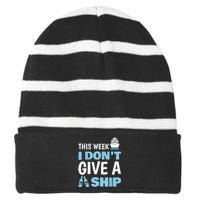 Cool Cruise Art Wo Cruise Vacation Cruise Ship Couple Striped Beanie with Solid Band