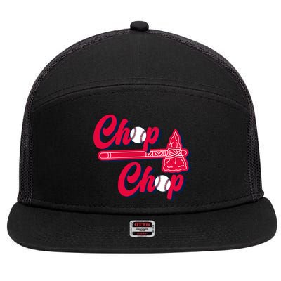 Chop Chop Atlanta Baseball Lover Fan 7 Panel Mesh Trucker Snapback Hat