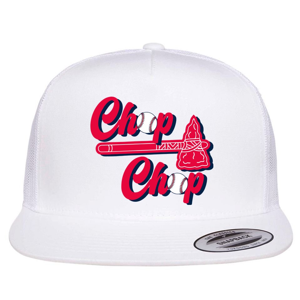 Chop Chop Atlanta Baseball Lover Fan Flat Bill Trucker Hat
