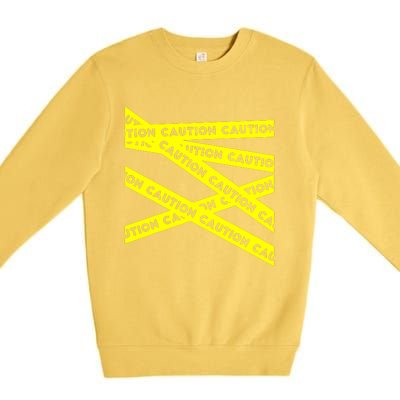 Caution Premium Crewneck Sweatshirt