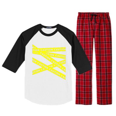 Caution Raglan Sleeve Pajama Set