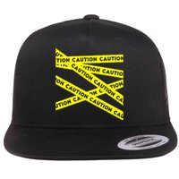 Caution Flat Bill Trucker Hat