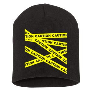 Caution Short Acrylic Beanie