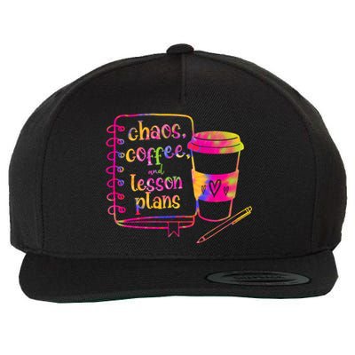 Chaos Coffee And Lesson Plans Teacher Day Gift Wool Snapback Cap