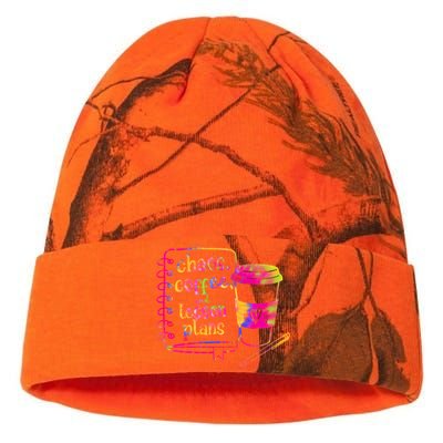 Chaos Coffee And Lesson Plans Teacher Day Gift Kati Licensed 12" Camo Beanie