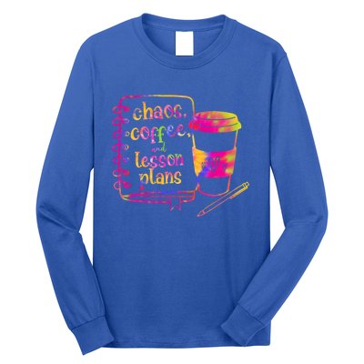 Chaos Coffee And Lesson Plans Teacher Day Gift Long Sleeve Shirt