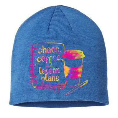 Chaos Coffee And Lesson Plans Teacher Day Gift Sustainable Beanie