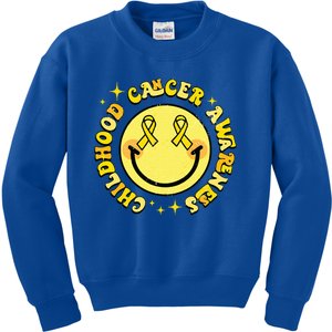 Childhood Cancer Awareness Smile Face Groovy Kids Sweatshirt