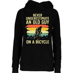 Cool Cycling Art For Men Grandpa Bicycle Riding Cycle Racing Womens Funnel Neck Pullover Hood