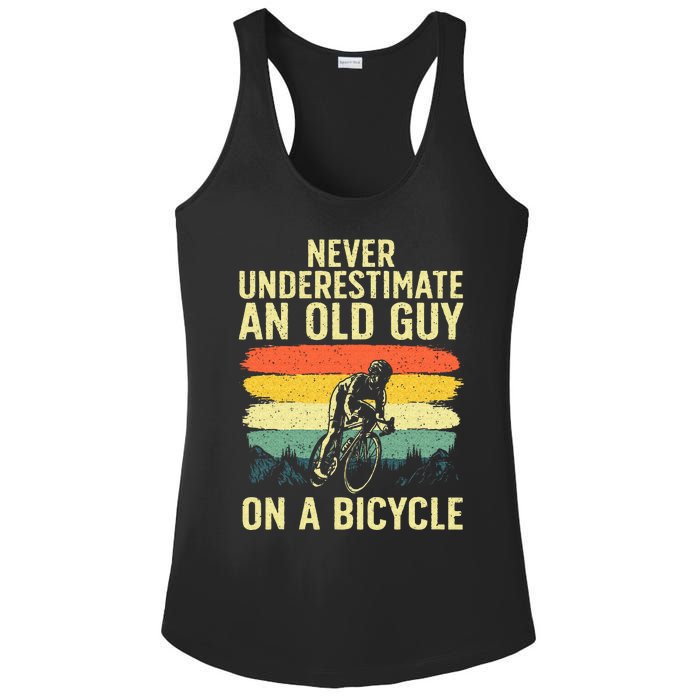 Cool Cycling Art For Men Grandpa Bicycle Riding Cycle Racing Ladies PosiCharge Competitor Racerback Tank