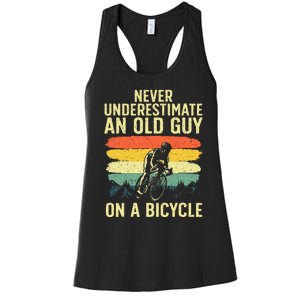 Cool Cycling Art For Men Grandpa Bicycle Riding Cycle Racing Women's Racerback Tank