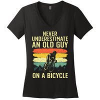 Cool Cycling Art For Men Grandpa Bicycle Riding Cycle Racing Women's V-Neck T-Shirt