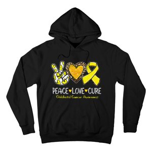 Childhood Cancer Awareness Love Cure Yellow Ribbon Gift Hoodie