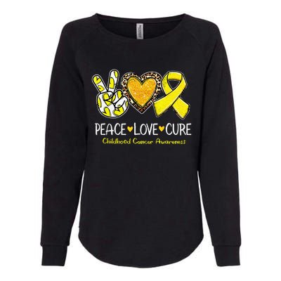 Childhood Cancer Awareness Love Cure Yellow Ribbon Gift Womens California Wash Sweatshirt