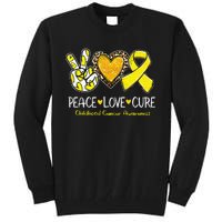 Childhood Cancer Awareness Love Cure Yellow Ribbon Gift Tall Sweatshirt