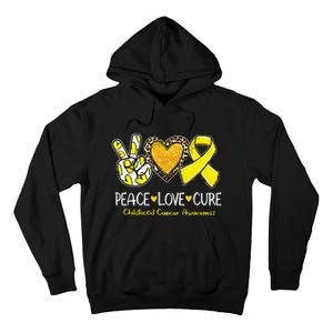 Childhood Cancer Awareness Love Cure Yellow Ribbon Gift Tall Hoodie