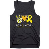 Childhood Cancer Awareness Love Cure Yellow Ribbon Gift Tank Top