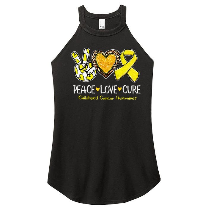 Childhood Cancer Awareness Love Cure Yellow Ribbon Gift Women’s Perfect Tri Rocker Tank