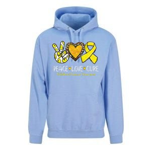 Childhood Cancer Awareness Love Cure Yellow Ribbon Gift Unisex Surf Hoodie