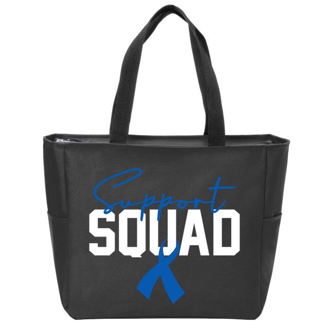 Colon Cancer Awareness Support Squad Zip Tote Bag
