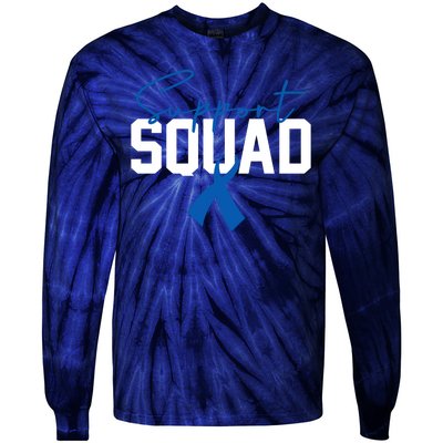 Colon Cancer Awareness Support Squad Tie-Dye Long Sleeve Shirt