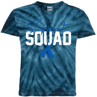 Colon Cancer Awareness Support Squad Kids Tie-Dye T-Shirt