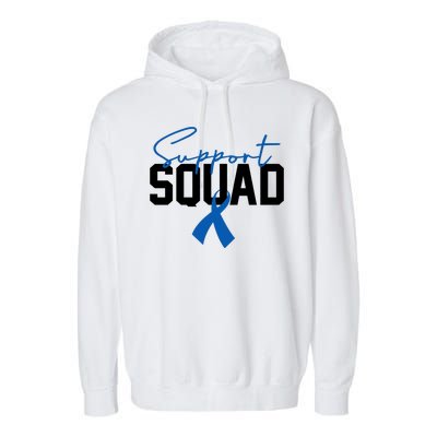 Colon Cancer Awareness Support Squad Garment-Dyed Fleece Hoodie