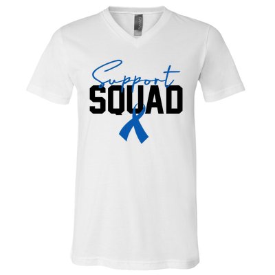 Colon Cancer Awareness Support Squad V-Neck T-Shirt