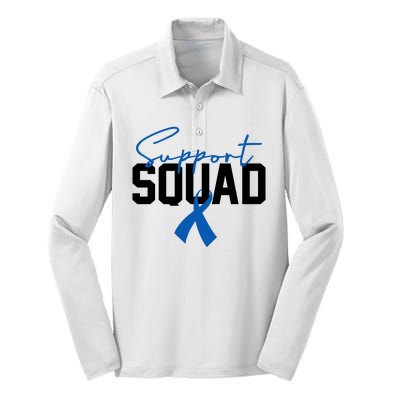 Colon Cancer Awareness Support Squad Silk Touch Performance Long Sleeve Polo