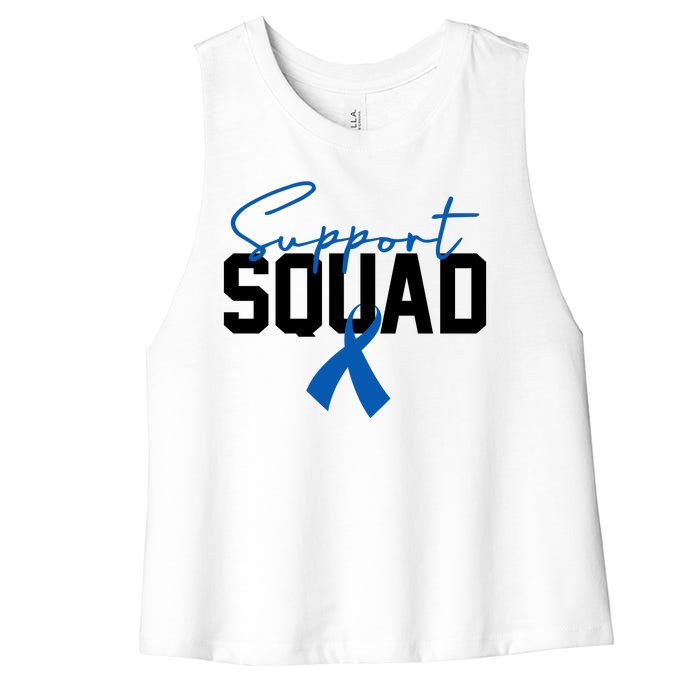 Colon Cancer Awareness Support Squad Women's Racerback Cropped Tank