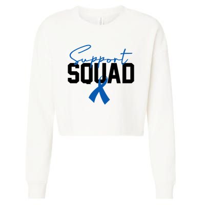 Colon Cancer Awareness Support Squad Cropped Pullover Crew