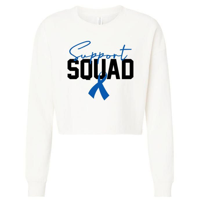 Colon Cancer Awareness Support Squad Cropped Pullover Crew