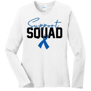 Colon Cancer Awareness Support Squad Ladies Long Sleeve Shirt