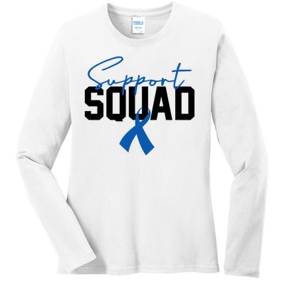 Colon Cancer Awareness Support Squad Ladies Long Sleeve Shirt