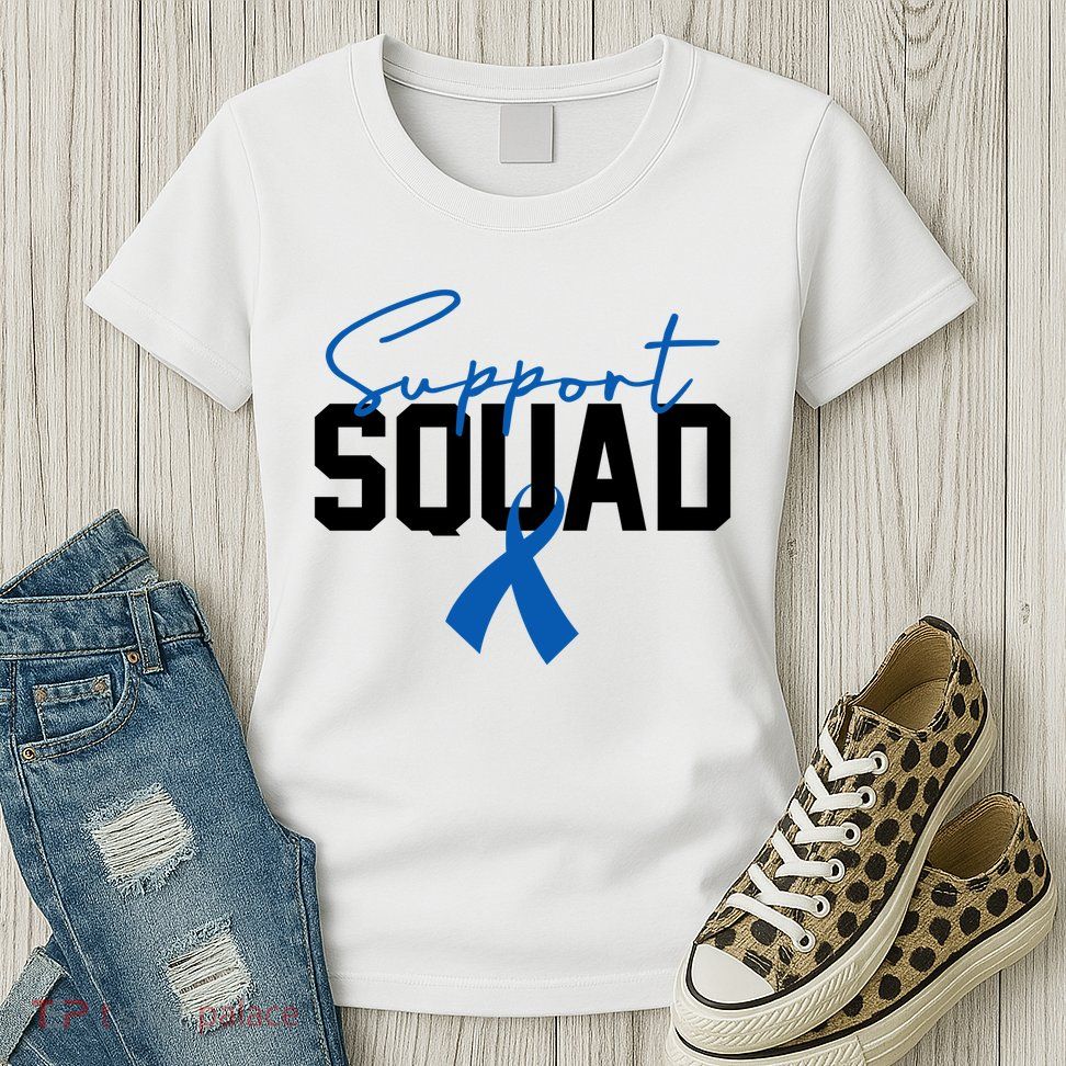 Colon Cancer Awareness Support Squad Womens T-Shirt