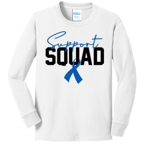 Colon Cancer Awareness Support Squad Kids Long Sleeve Shirt