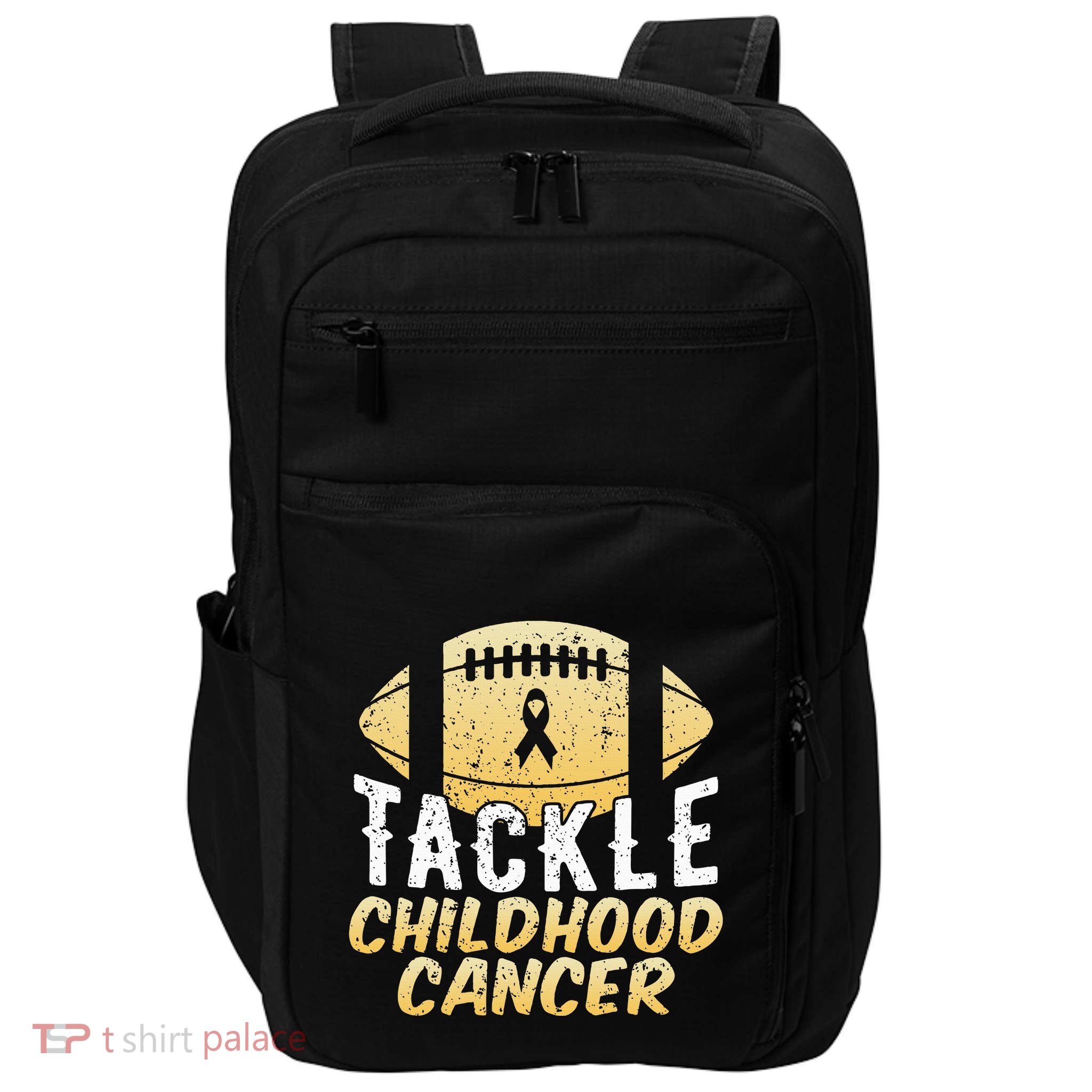 Childhood Cancer Awareness Tackle Childhood Cancer Football Impact Tech Backpack