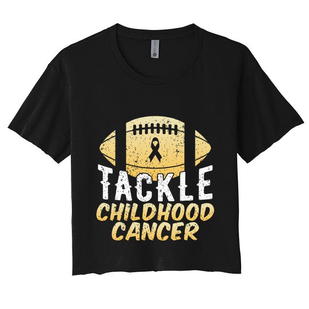 Childhood Cancer Awareness Tackle Childhood Cancer Football Crop Top