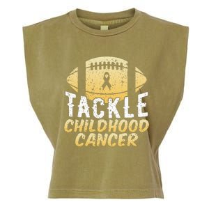 Childhood Cancer Awareness Tackle Childhood Cancer Football Garment-Dyed Women's Muscle Tee