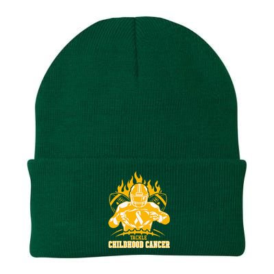 Childhood Cancer Awareness Tackle Childhood Cancer Football Knit Cap Winter Beanie